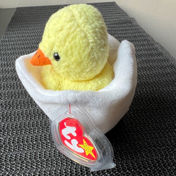 Vintage Ty Original Beanie Baby 1998 “Eggbert" Cracked Shell Yellow Chick 6” Tag - Picture 2 of 12